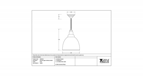 Smooth Copper Brindley Pendant in Tump