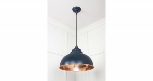 Hammered Copper Harborne Pendant in Dusk