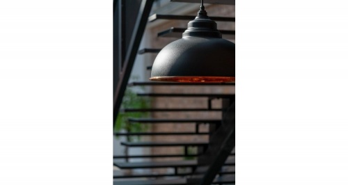 Hammered Copper Harborne Pendant in Soot