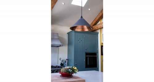 Hammered Copper Hockley Pendant in Slate