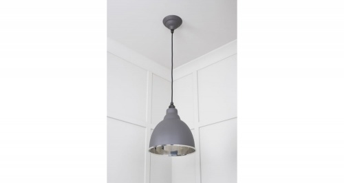 Smooth Nickel Brindley Pendant in Bluff