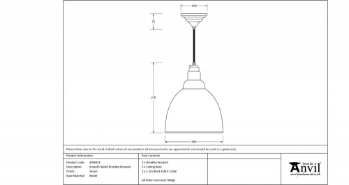 Smooth Nickel Brindley Pendant in Teasel