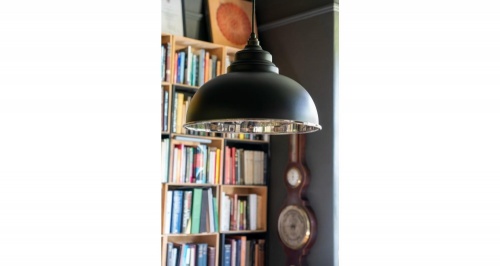 Smooth Nickel Harborne Pendant in Elan Black