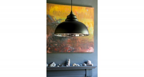 Smooth Nickel Harborne Pendant in Elan Black