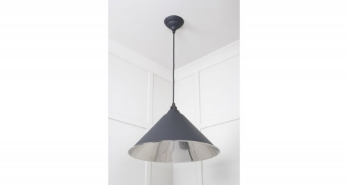 Smooth Nickel Hockley Pendant in Slate