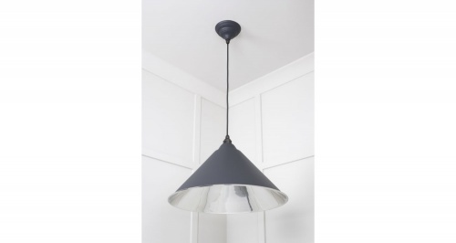 Smooth Nickel Hockley Pendant in Slate