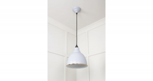 White Gloss Brindley Pendant in Birch