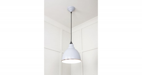 White Gloss Brindley Pendant in Birch