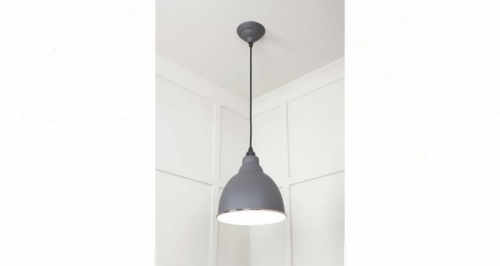 White Gloss Brindley Pendant in Bluff