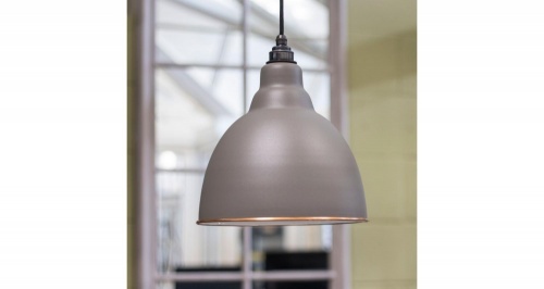 White Gloss Brindley Pendant in Bluff