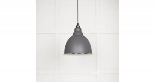 White Gloss Brindley Pendant in Bluff