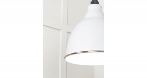 White Gloss Brindley Pendant in Flock