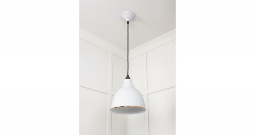 White Gloss Brindley Pendant in Flock