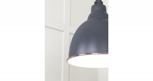 White Gloss Brindley Pendant in Slate