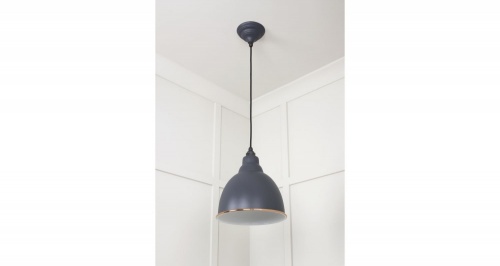 White Gloss Brindley Pendant in Slate