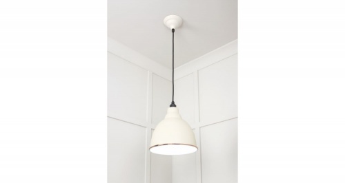 White Gloss Brindley Pendant in Teasel