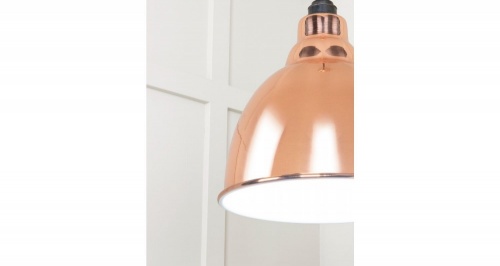 White Gloss Brindley Pendant in Copper