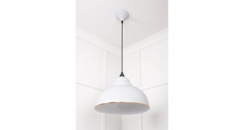 White Gloss Harborne Pendant in Flock