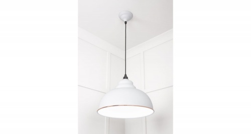 White Gloss Harborne Pendant in Flock