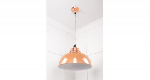 White Gloss Harborne Pendant in Copper