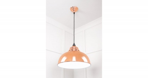 White Gloss Harborne Pendant in Copper