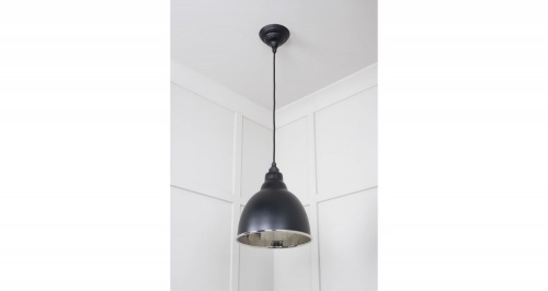 Hammered Nickel Brindley Pendant in Elan Black