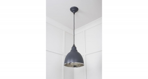 Hammered Nickel Brindley Pendant in Slate