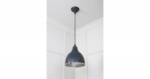 Hammered Nickel Brindley Pendant in Soot