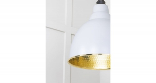 Hammered Brass Brindley Pendant in Birch