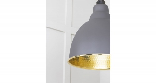 Hammered Brass Brindley Pendant in Bluff