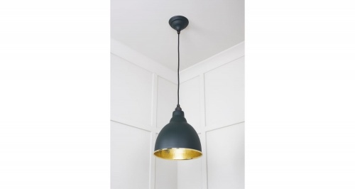 Hammered Brass Brindley Pendant in Dingle