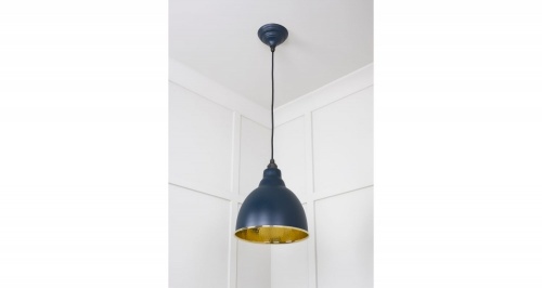 Hammered Brass Brindley Pendant in Dusk