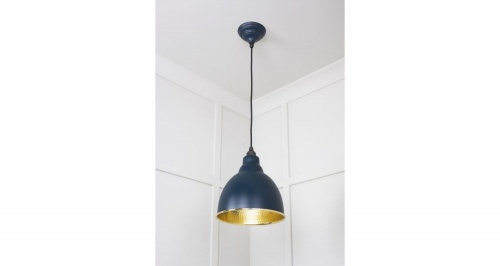 Hammered Brass Brindley Pendant in Dusk