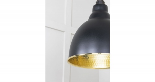 Hammered Brass Brindley Pendant in Elan Black