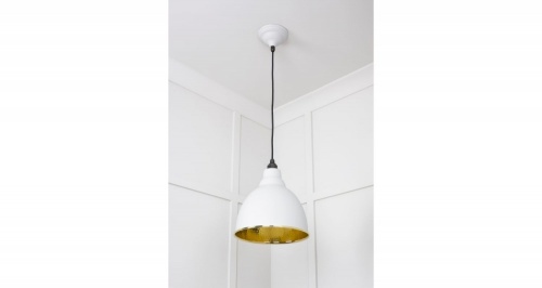 Hammered Brass Brindley Pendant in Flock