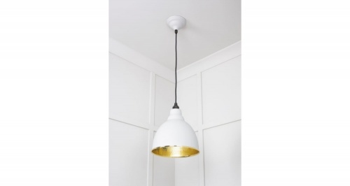 Hammered Brass Brindley Pendant in Flock