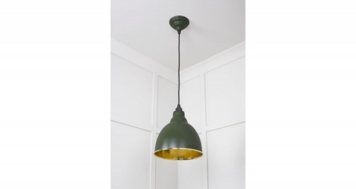 Hammered Brass Brindley Pendant in Heath