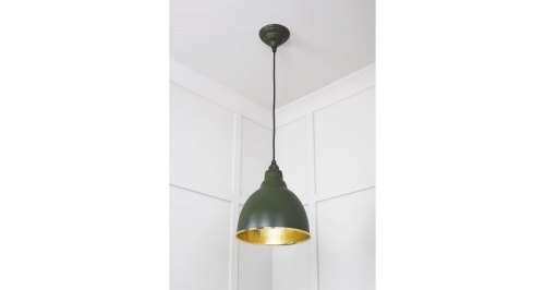 Hammered Brass Brindley Pendant in Heath