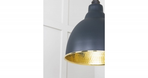 Hammered Brass Brindley Pendant in Soot