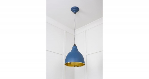 Hammered Brass Brindley Pendant in Upstream