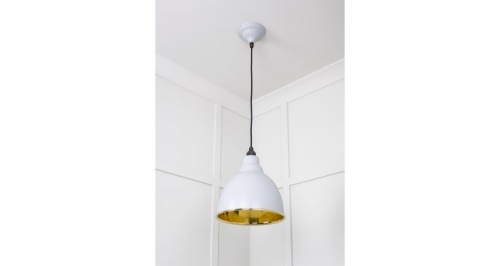 Smooth Brass Brindley Pendant in Birch