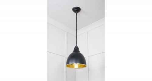 Smooth Brass Brindley Pendant in Elan Black