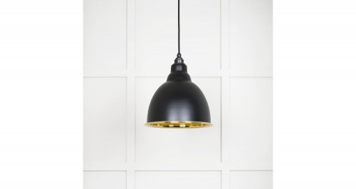 Smooth Brass Brindley Pendant in Elan Black