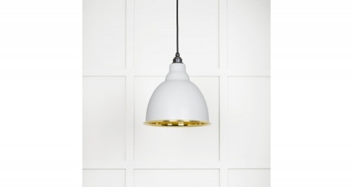 Smooth Brass Brindley Pendant in Flock