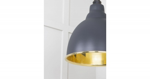 Smooth Brass Brindley Pendant in Slate