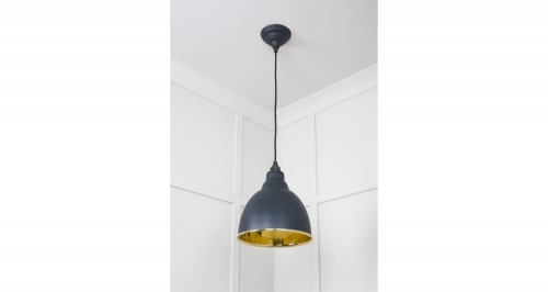 Smooth Brass Brindley Pendant in Soot