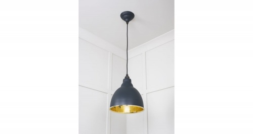 Smooth Brass Brindley Pendant in Soot