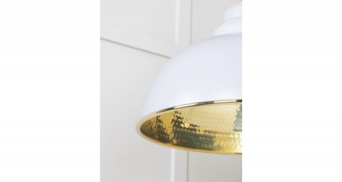 Hammered Brass Harborne Pendant in Birch