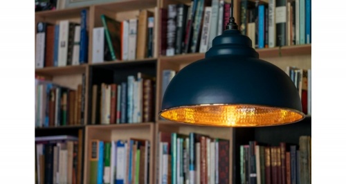 Hammered Brass Harborne Pendant in Dusk