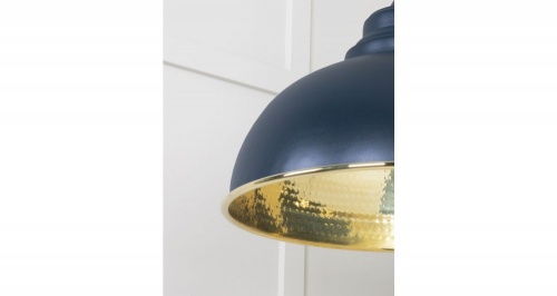 Hammered Brass Harborne Pendant in Dusk